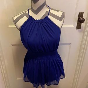 Express Royal Blue Halter Tank Top